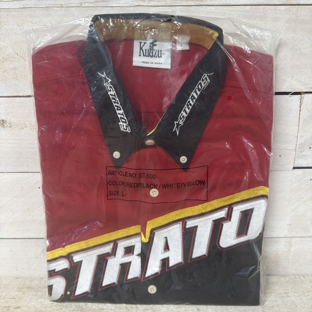 Stratos Boats Tournament Fishing Shirt Kudzu Button Up Bass Mens Size L  New